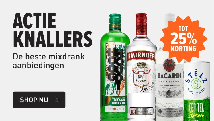 Actieknallers: sterke dranken met korting tot 25%